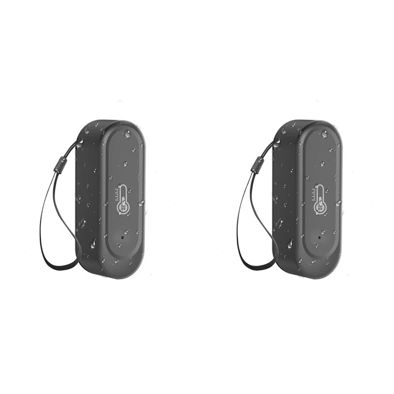 AS94-2X WIFI Temperature And Humidity Sensor Outdoor Waterproof Tuya APP Hygrometer Thermometer Sensor Black