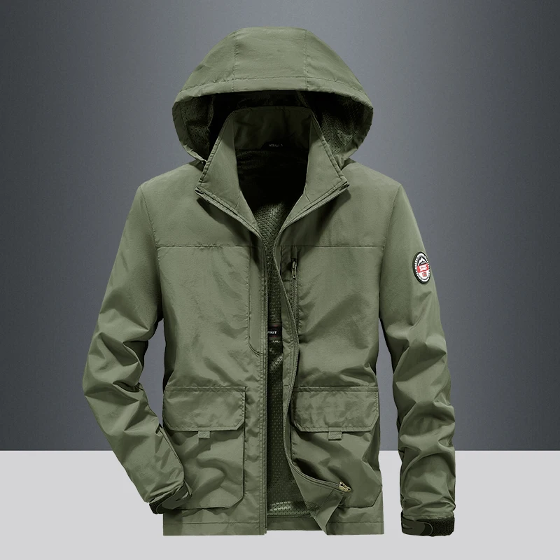 

Мужская тактическая повседневная куртка, ветрозащитная дышащая съемная куртка с несколькими карманами и капюшоном, спортивная куртка для походов и приключений