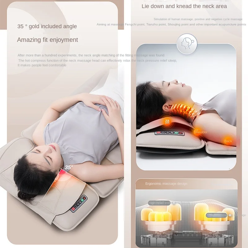 Cervical Spine Back Waist Electric Heating Massagers Whole Body Multi-functional Air Bag Massage Mattress Pillow Massage Cushion