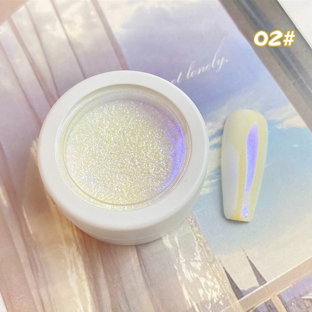 1~4PCS Holographic Lasting Beautifully Easy To Use Aurora Powder Nail Decoration Aurora Nail Powder Beauty Essentials