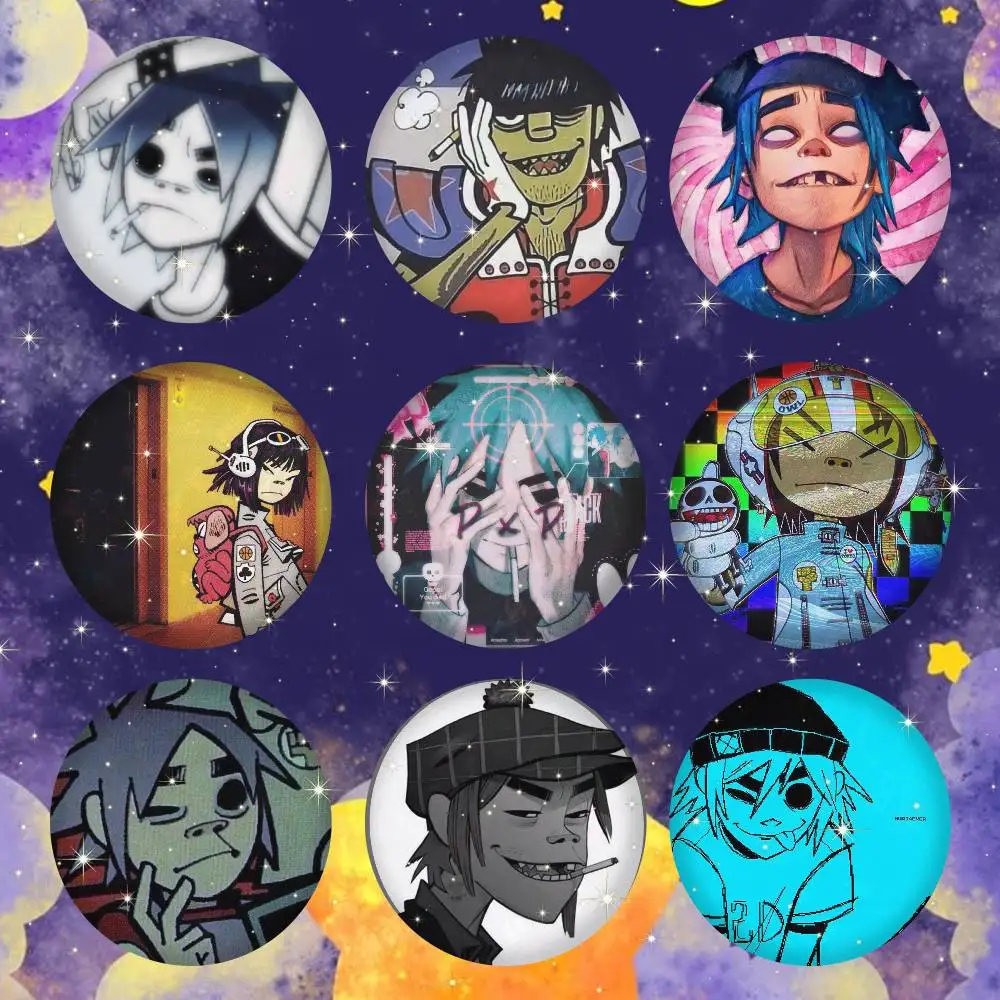 G-Gorillaz-z Rock Anime Round Badges, Brooches, Clothing Accessories, Birthday Gifts, Anime Conventions