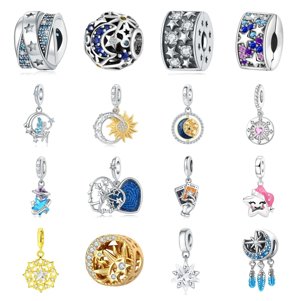 

Оригинальные подвески из стерлингового серебра 925 пробы: звезда, луна, сердце, семейное дерево, карты Таро. Подходят для браслетов, ожерелий, DIY украшений для женщин.