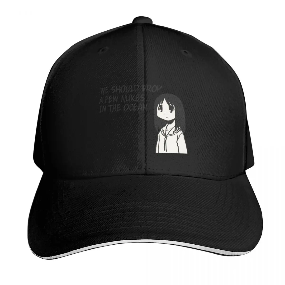I draw that panel of osaka saying we should drop a few nukes in the ocean / azumanga daioh Baseball Cap