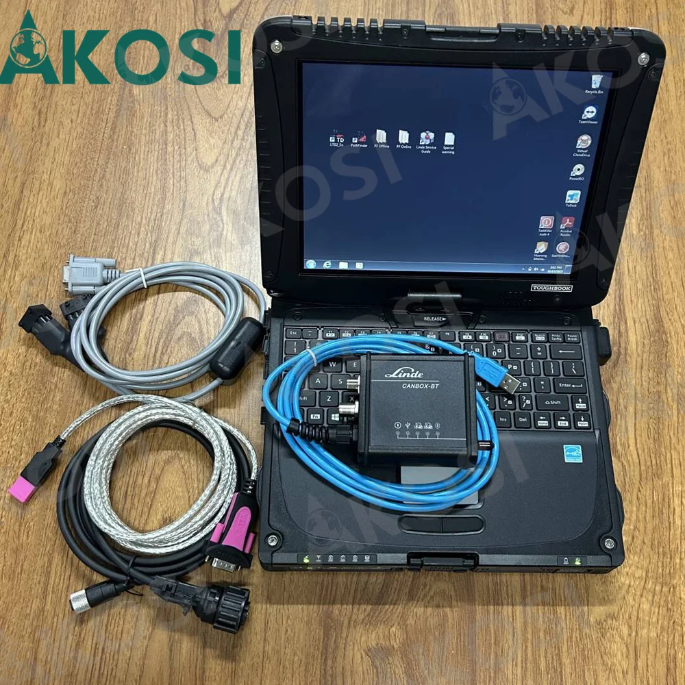 2024 Forklift Professional Diagnostic Tool For Linde Canbox BT Kit Electric CANBOX TO TRUCK Pathfinder LSG+CF19Laptop