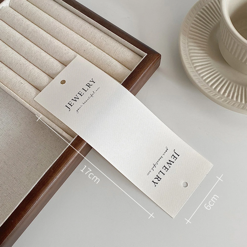 50/100Pcs Custom Logo Jewelry Label Tag Earrings Stud Display  Cotton Cloth Fabric Card Packaging Jewellery Bag Box Accessories