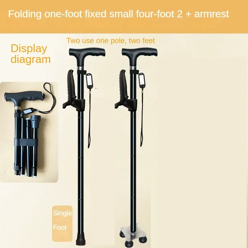 Multifunction Walking Stick Trekking Poles Telescopic Fold Crutches Hiking Stick Crutch Elderly Metal Stick Walking Cane