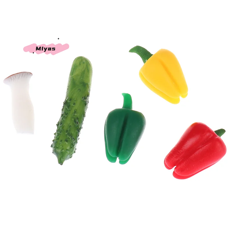 5Pcs/Set Miniature Dollhouse Vegetables 1/12 Scale Kitchen Food Play Accessories Simulation Model Toys for Dollhouses