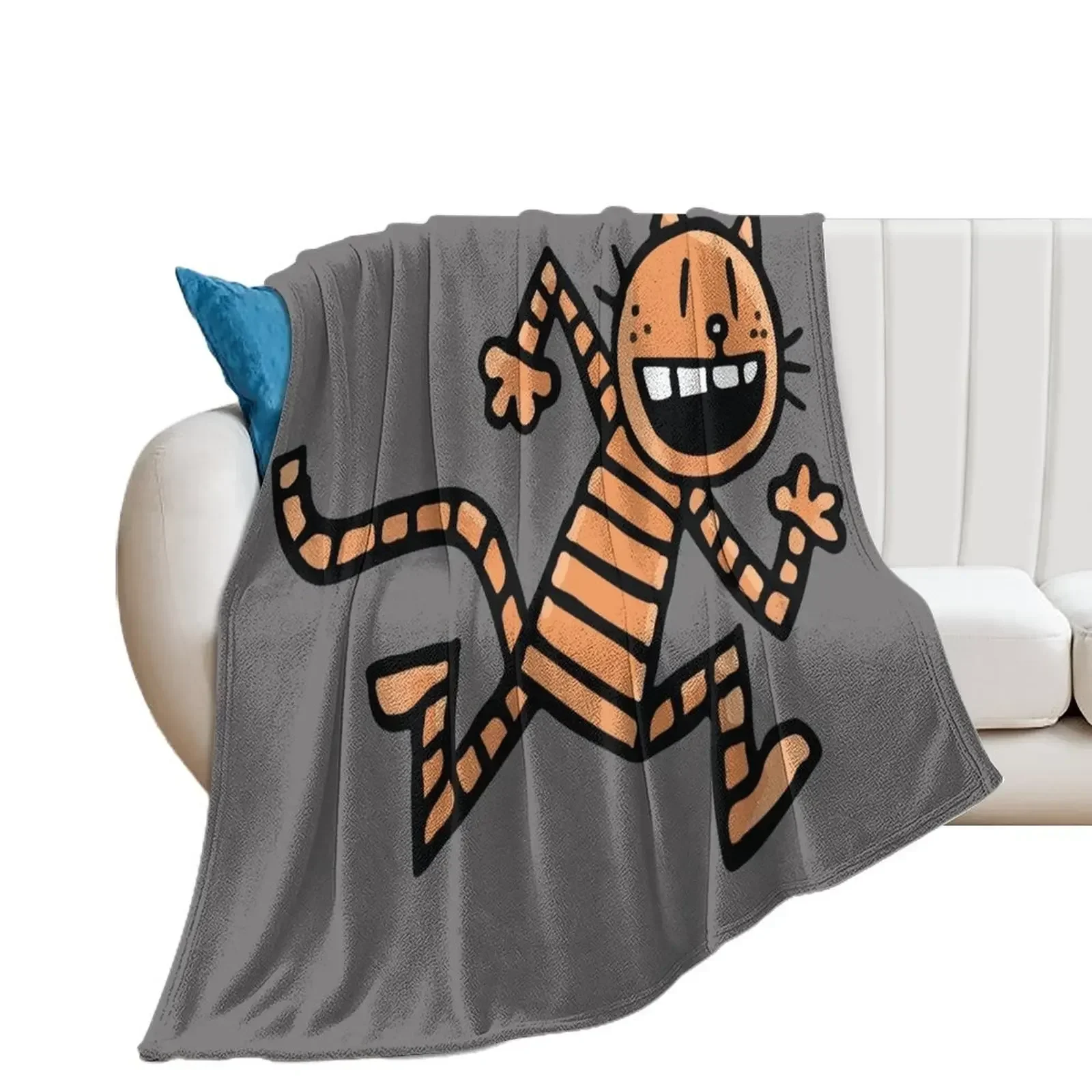 

Dog Man Cat - Grey Throw Blanket Winter beds Cute Blankets