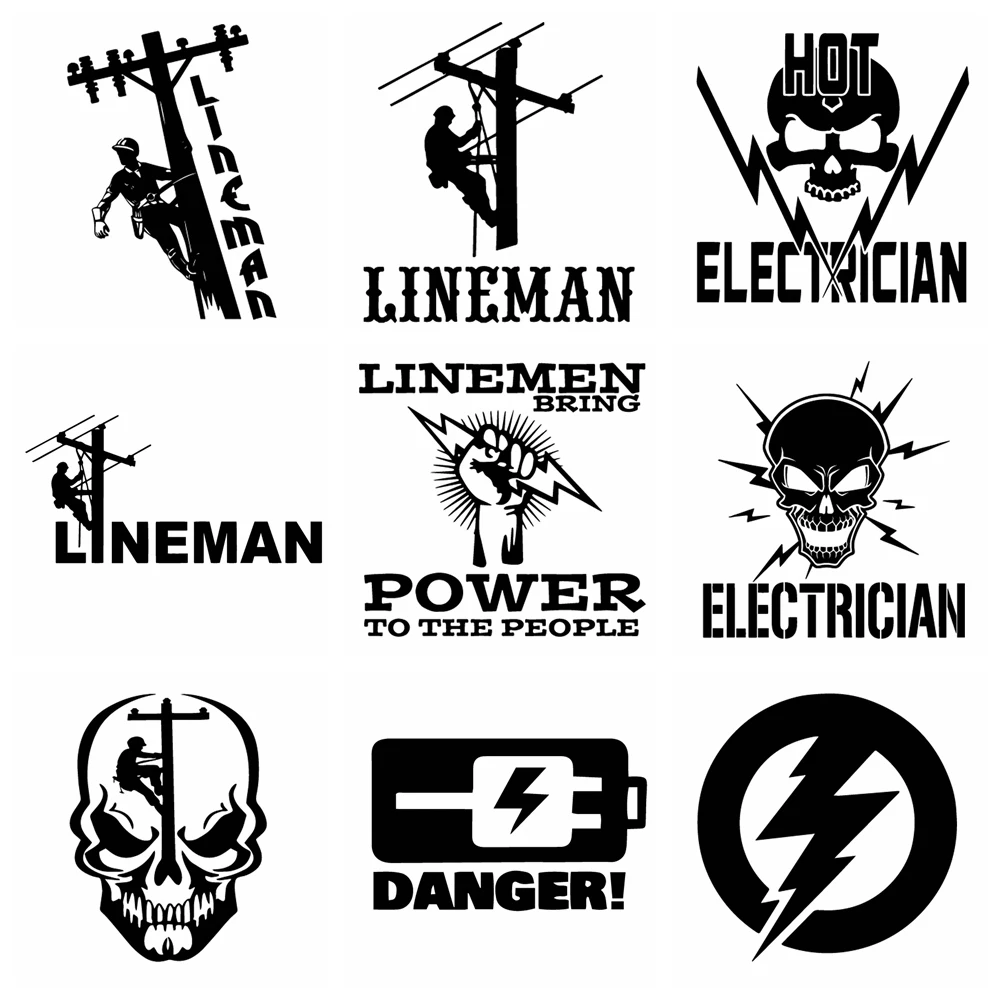 Electrician Wireman Car Sticker For Auto Decal Window Waterproof Removable Decor Car-styling Cars  Glue Decoration Stickers