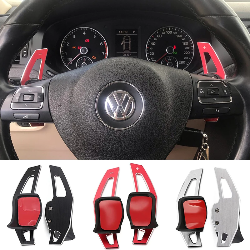 2Pcs/set Steering Wheel Paddle Extension Shift Cover For VW Golf 5 6 MK6 GTI R Jetta MK5 Passat B6 B7 CC Polo Sharan Tiguan