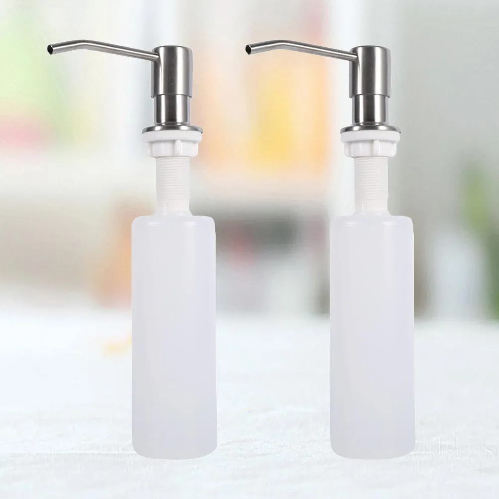

2Pcs Kitchen Sink Soap Dispenser 300Ml Liquid Bottle Premium Material Easy Use Perfect for Home Bathroom Sink Soap Dispenser