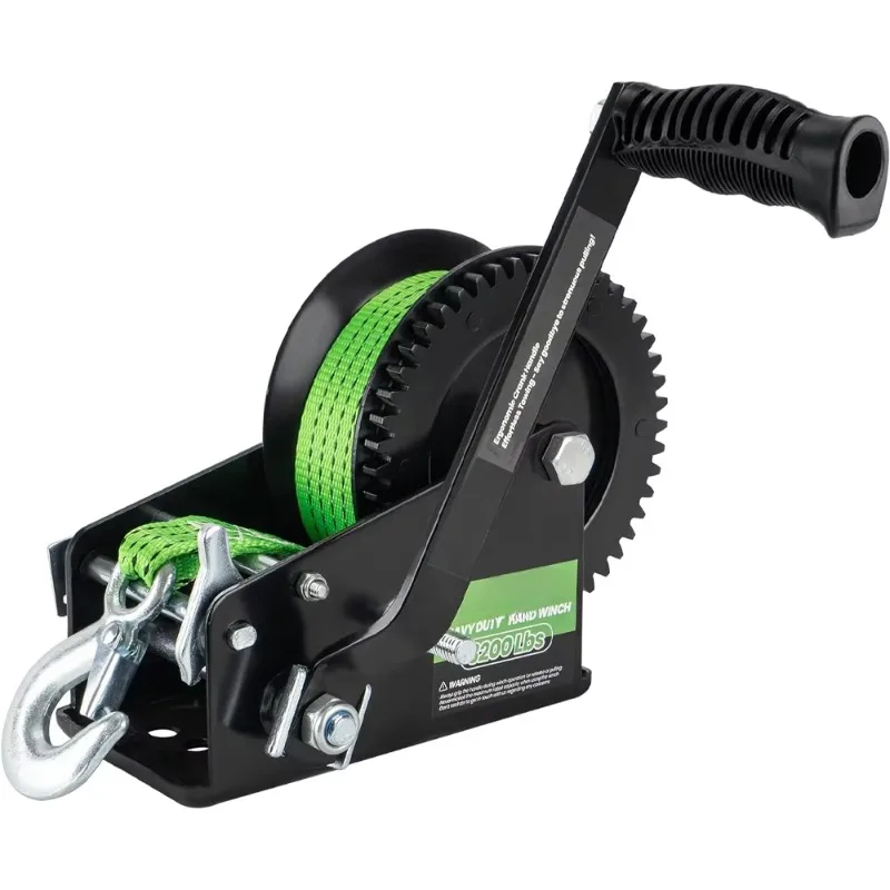 Heavy Duty Marine Trailer Winch with 32 'Sling, 2-Way Ratchet Gear Trailer