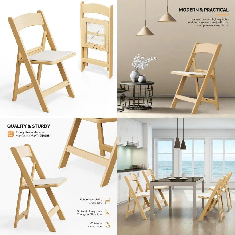 

Folding Plastic Chairs with Cushions for Comfortable Seating, Ideal for Indoor Events and Parties