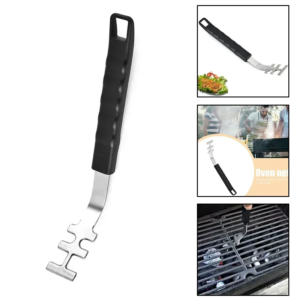 Stainless Steel Grill Mesh Pumping Hand Heat-resistant Grill Grate Lifter Anti-scald Cooking Bbq Grill Tools For Camping