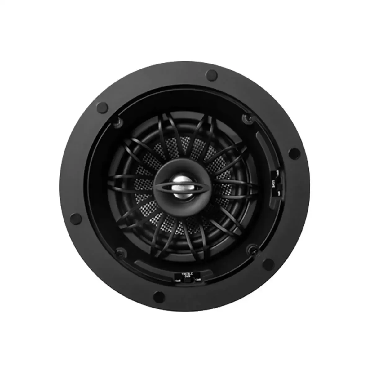 5.25 inches in-ceiling speaker with pivotaing and rotating woofer and tweeter ceiling speaker