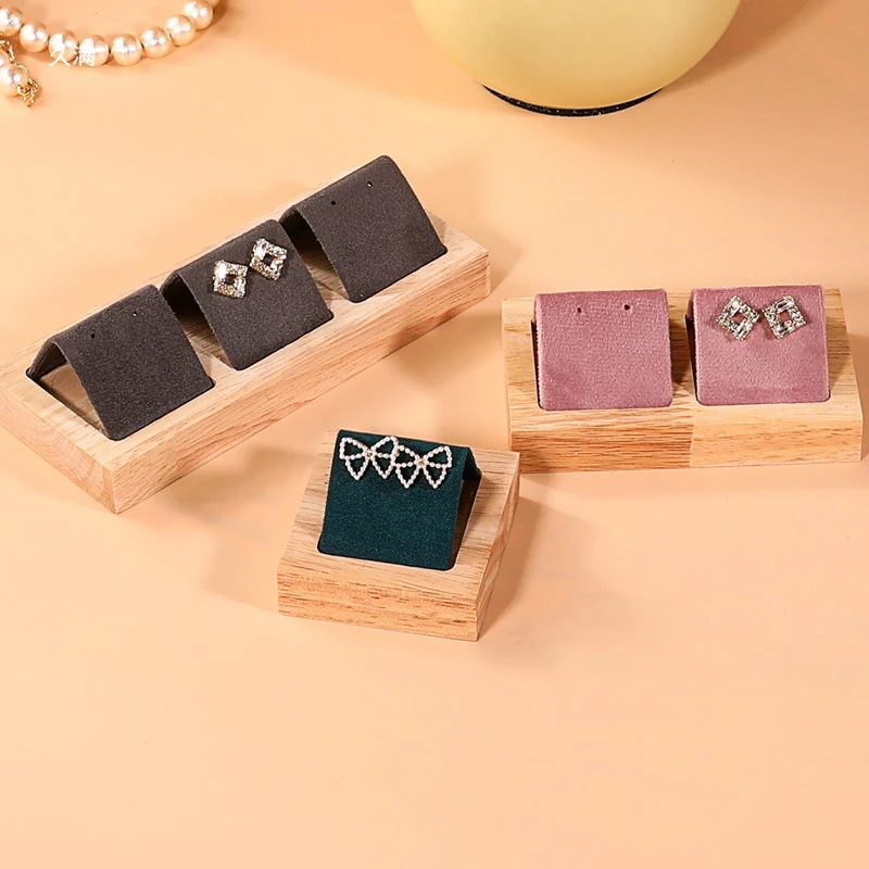 Bamboo Wood Earrings Display Stand for DIY