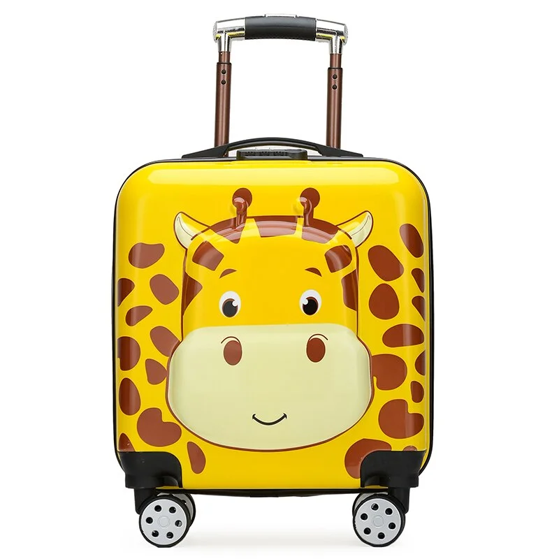 

3D Cartoon Suitcases Travel New Cute Rolling Luggage Bag on Wheels 18 Inch Boarding Trolley Case