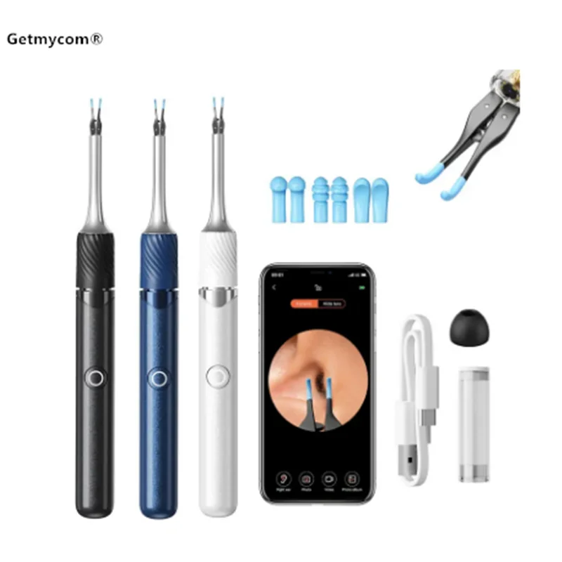 Visual Ear Cleaner with Camera Ear Wax Removal Tool with Ear Pick & Tweezers 12 Megapixels 6 Ear Spoons Earwax Removal Ears Care