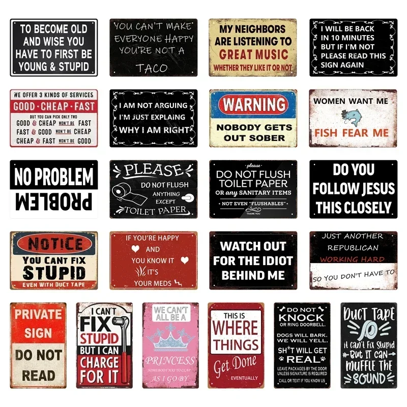 روح الدعابة رسالة معدنية خمر اللوحة الرجعية لوحة ملهمة إقتباس المرحاض تين تسجيل تحذير شعار المنزل مكتب بار 8X12 بوصة ديكور