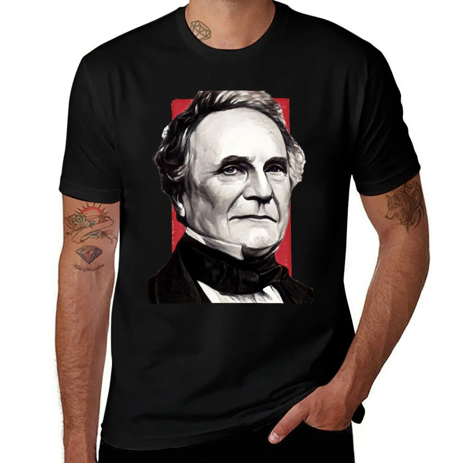 

English Polymath Charles Babbage illustration T-Shirt funny t shirts man cotton t shirts man 100% T-Shirt