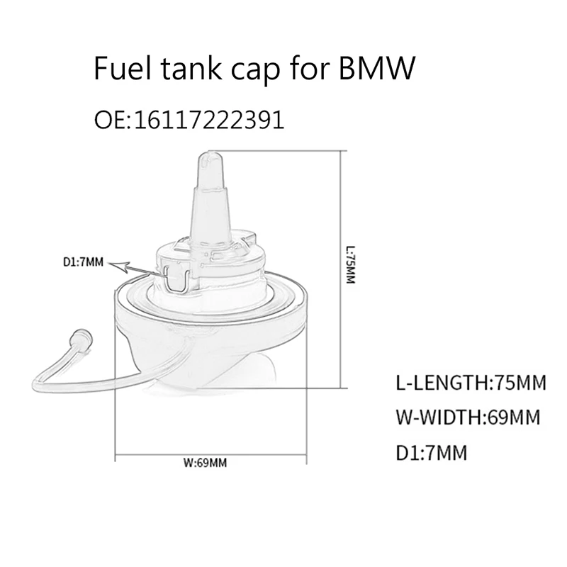 Petrol Diesel Cap Fuel Oil Tank Inner Cover For Bmw F10 F11 F20 F30 F32 F02 F15 F25 E90 Durable Gasoline Tank Cover 16117222391