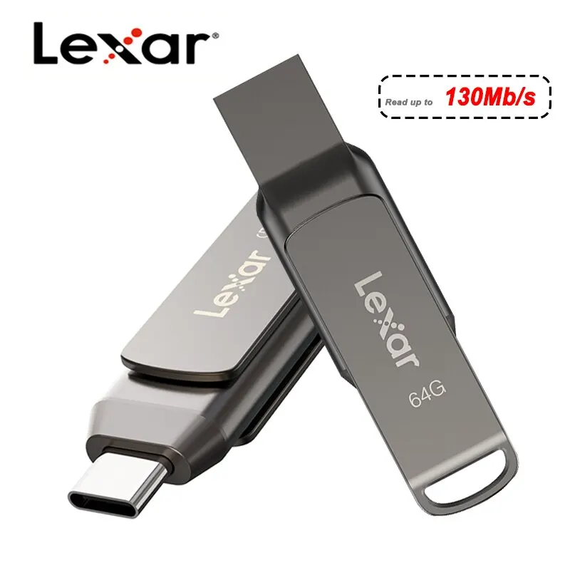 Lexar D400 USB 128GB TypeC OTG 3.1 USB Flash Drive 64GB U Disk 32GB Pendrive Car 256GB Mini Pen Drive Metal Office for Phone