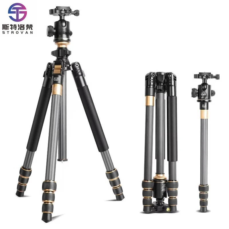 

Q6664C Professional Carbon Fiber Tripod Monopod Portable Folding Telescope Stand