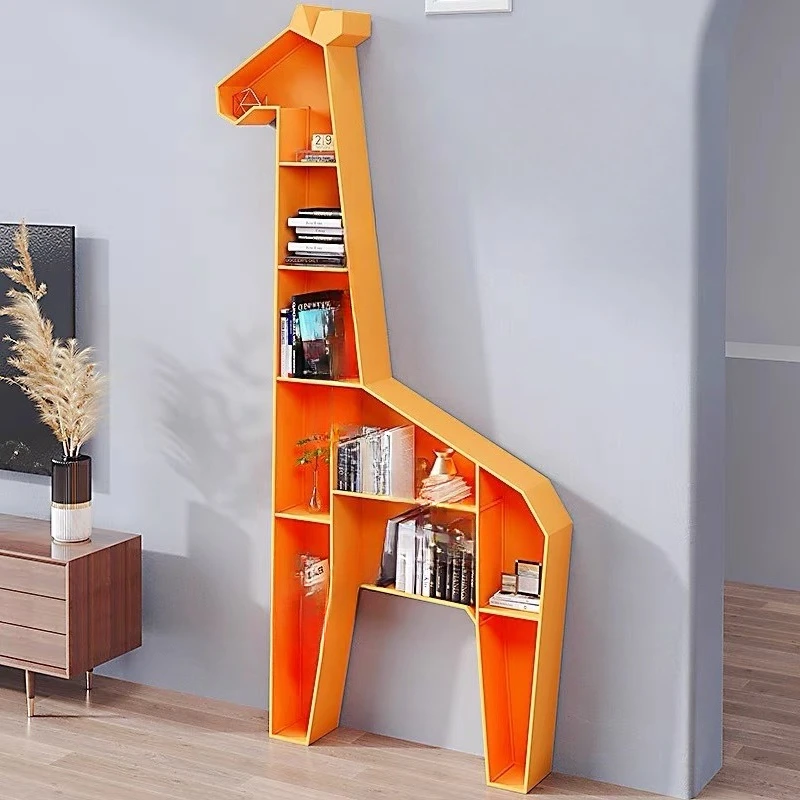 

Creative wrought iron modern wall bookshelf animal modeling elephant kindergarten school library living room shelf