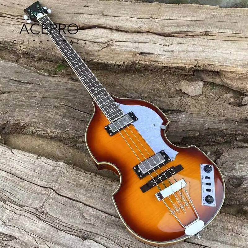 Upgrade 4 String Electric Bass Guitar Violin Bass Chrome Hardware,Sutiable for beginners and professionals