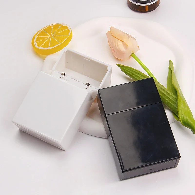 1pc Plastic Clear Thick Cigarette Case Shining Cigarettes Box Portable Cigarette Holder Container for Smoker