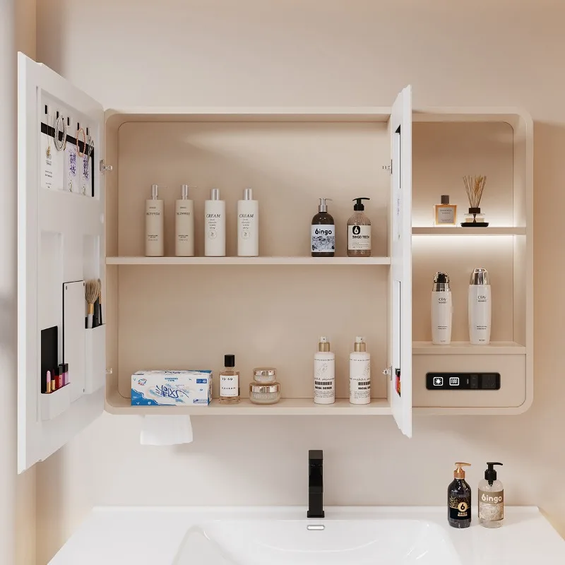 Modern Decorations Bathroom Cabinet Organizer Mirror Makeup Storage Cupboard Accessories Shelves Archivadores Salon Furniture view 2
