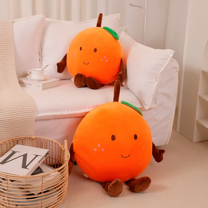 40 ~ 80 cm Squishy Orange Doll Peluche Happy Fruit Peluche cuscino Morbido Peluche alimentare con gambe Arancione Peluche Regalo