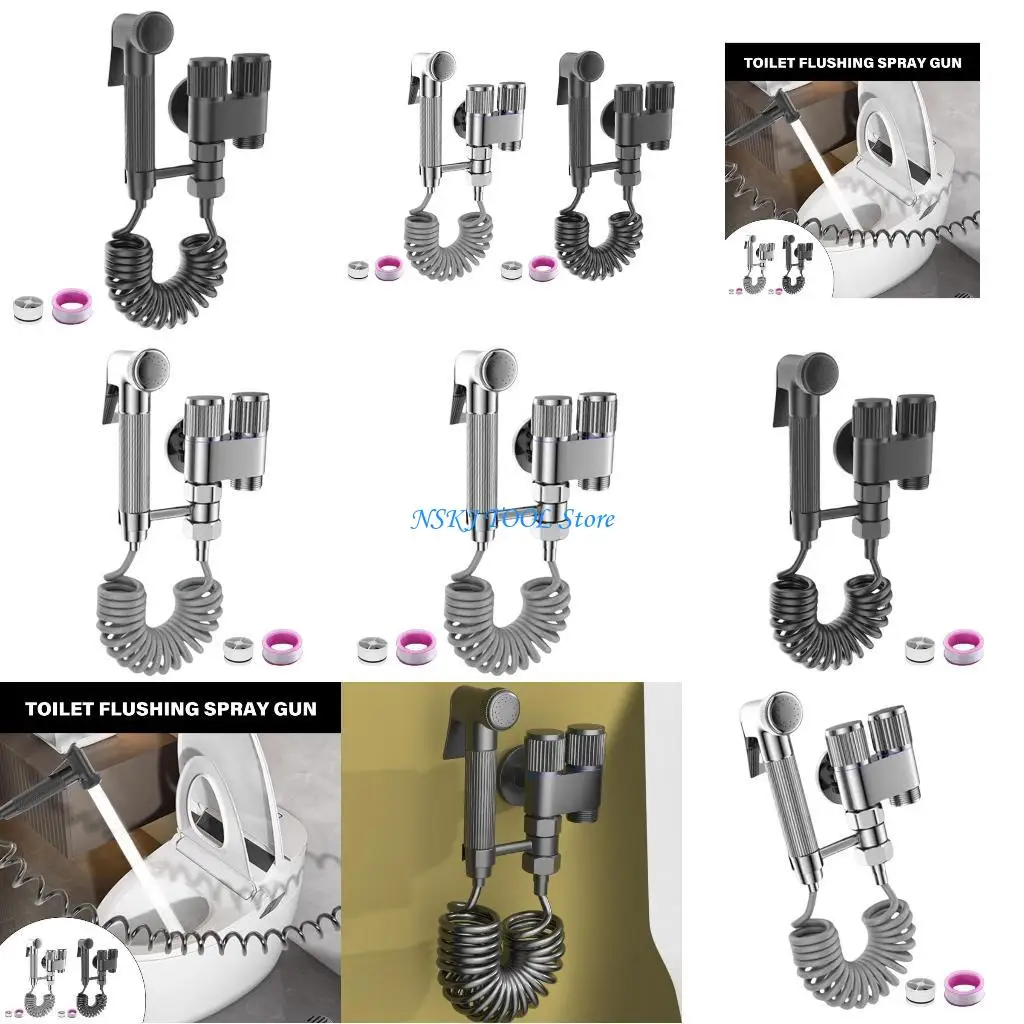 

L8RC Stainless Steel Handheld Bidet for Toilets with double Control Small Shower Sprayer Hand Operated Shower for person Care