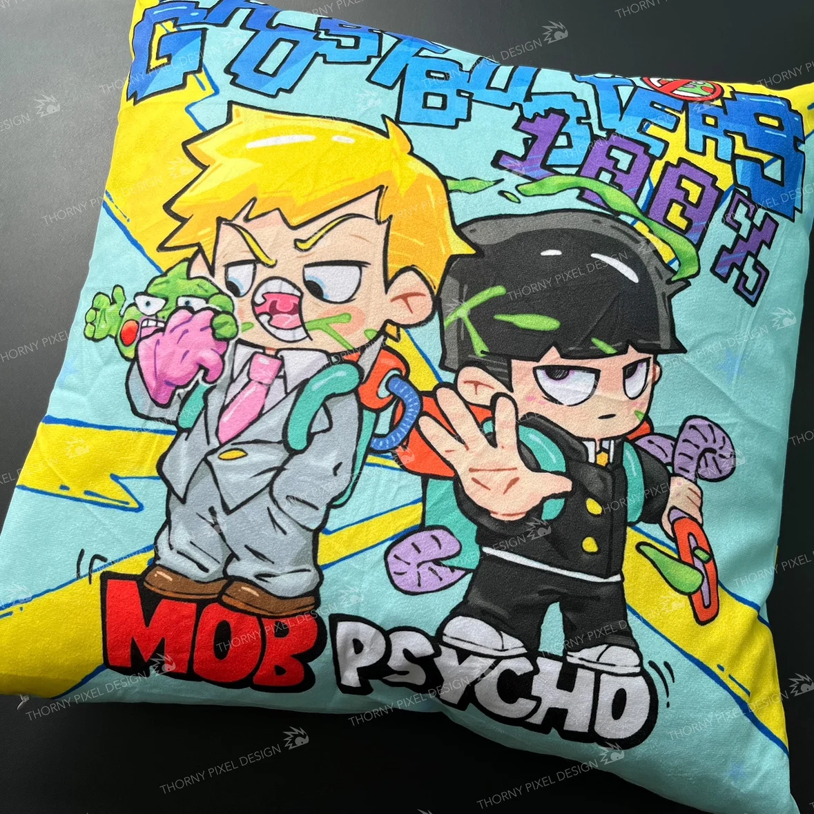 Anime Mobu Saiko Hyaku Mob Psycho 100 Reigen Arataka hoyuelos Kageyama Shigeo Cosplay dibujos animados cojín trasero almohada mascota