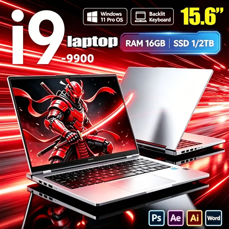 New 15.6 Laptop Intel Core I9-9900 32GB 2TB Gaming PC Ultra Slim Office Study Computer PC Windows 11 Pro 1920*1080 HD