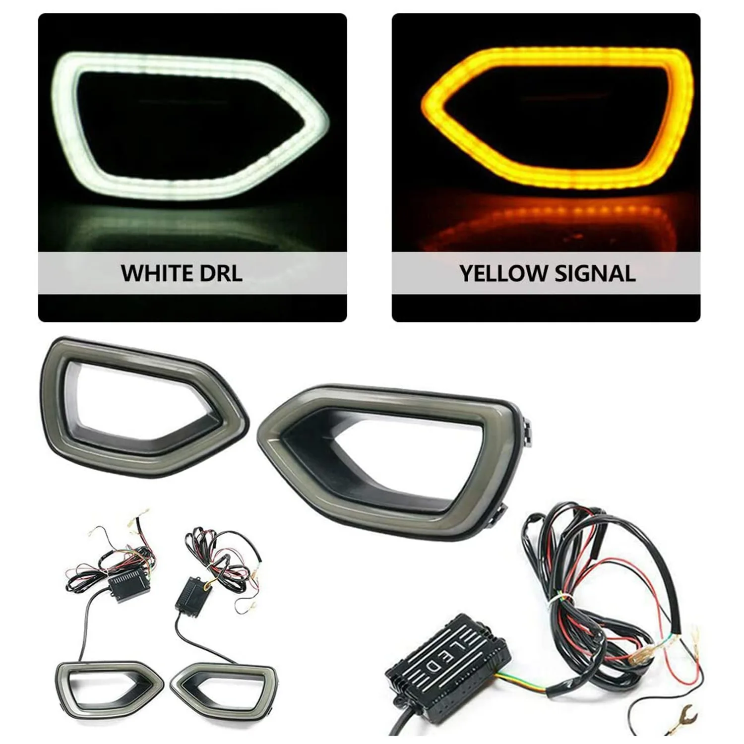 for Dodge Charger SRT /Scat Pack 2015 - 2021 Car Led Dynamic ​DRL Fog Lamp Front Middle Grille Turn Signal Light