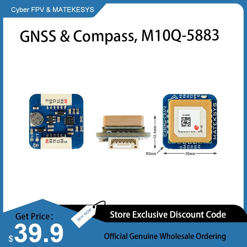 

MATEK Mateksys GPS & COMPASS MODULE M10Q-5883