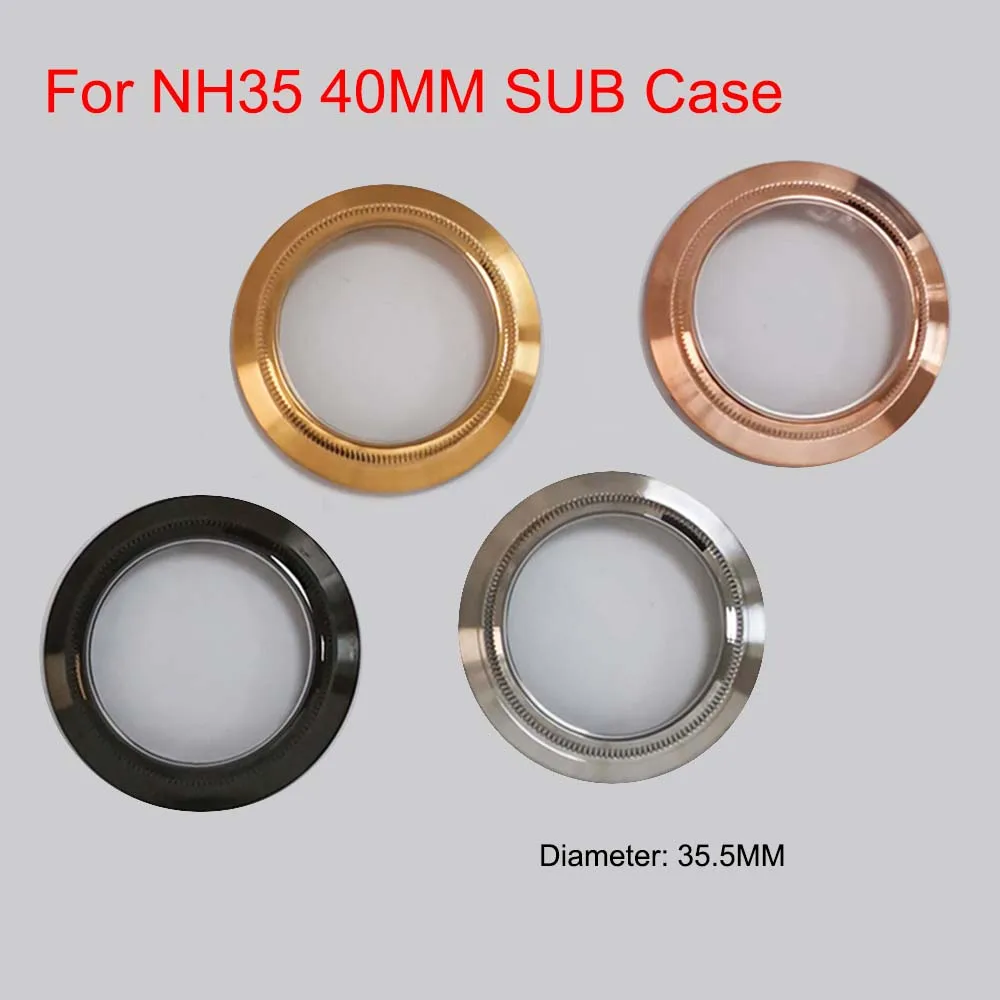 35.5mm Transparent Watch Cover for NH35 Movement 40MM SUB Stainless Steel Back Cover for 39.5MM Retro Watch Case Accessories