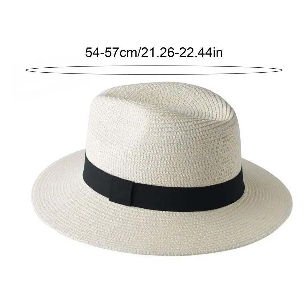 Men Paper Straw Sun Hat, Breathable Wide Brim UV Protection Beach Hat, Foldable Summer Sun Hat for Outdoor Vacation Travel 2026