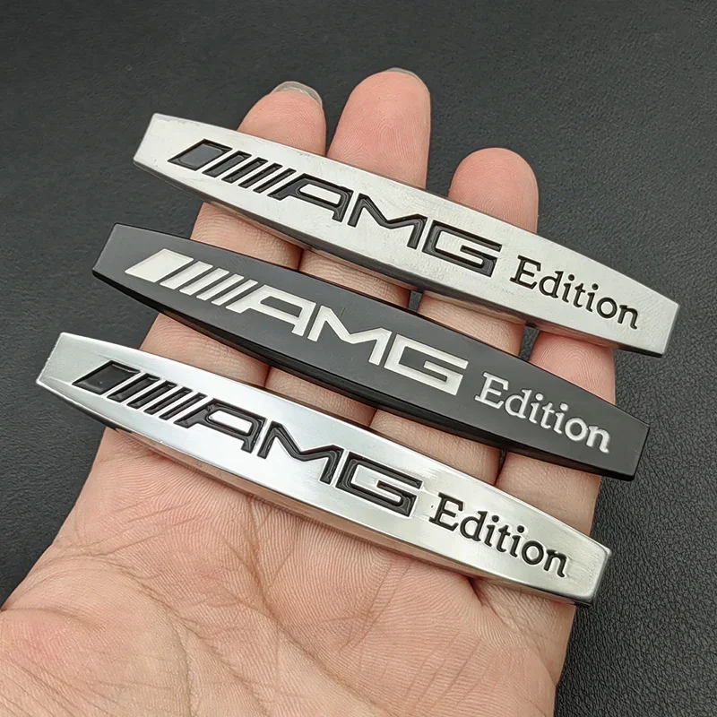 2pcs 3D Metal Logo AMG Edition Emblem Sticker Car Fender Badge for Mercedes A B C E S ML GL W176 W177 W203 W204 W211 Accessories view 3