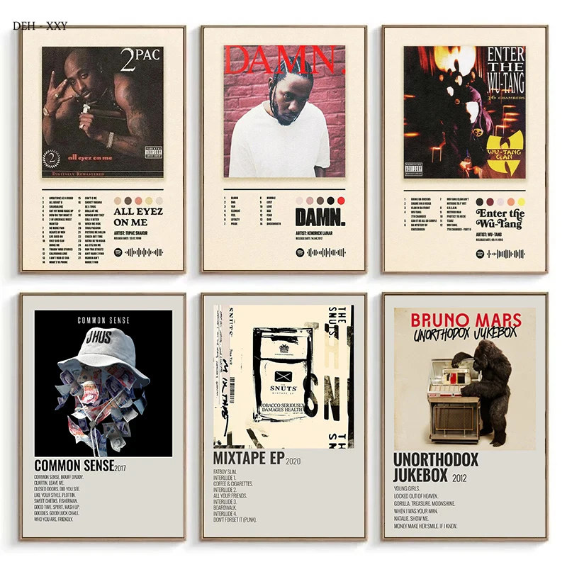 Music Album Covers Poster Rapper Hiphop Singer Album Covers Canvas Painting Wall Art Pictures Room Decor