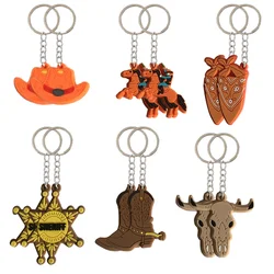 12Pcs Western Party Favors Cowboy Themed Party Decorations for Kids Rodeo Cowboy Party Keychain Supplies
