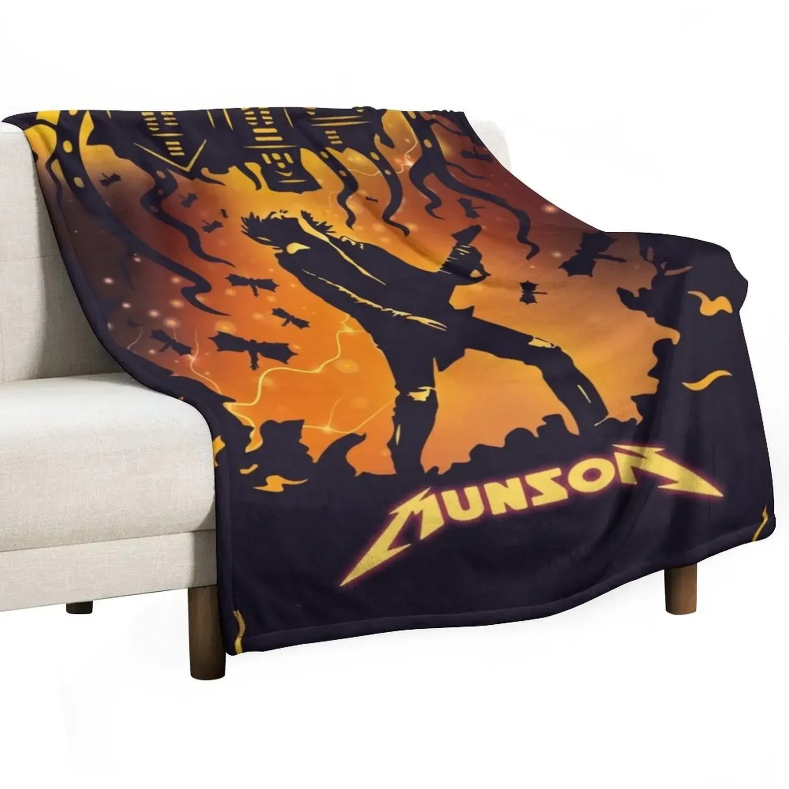 Eddie Munson Throw Blanket Multi-Purpose Retros Sofa Throw Blankets