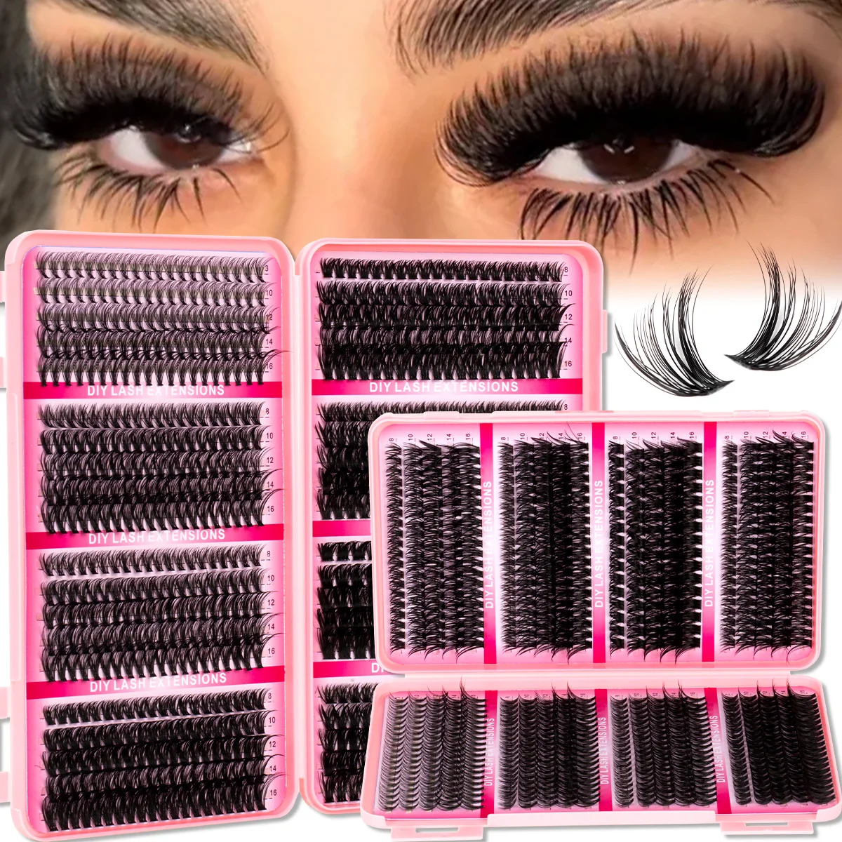 Manga Wimpernbüschel, Spikes, Wispy Wimpernverlängerungen, Anime-Wimpernbüschel mit Unteren Wimpern, Wiederverwendbare Faux-Nerz-Wimpern, Fairy-Wimpern – Detail 6