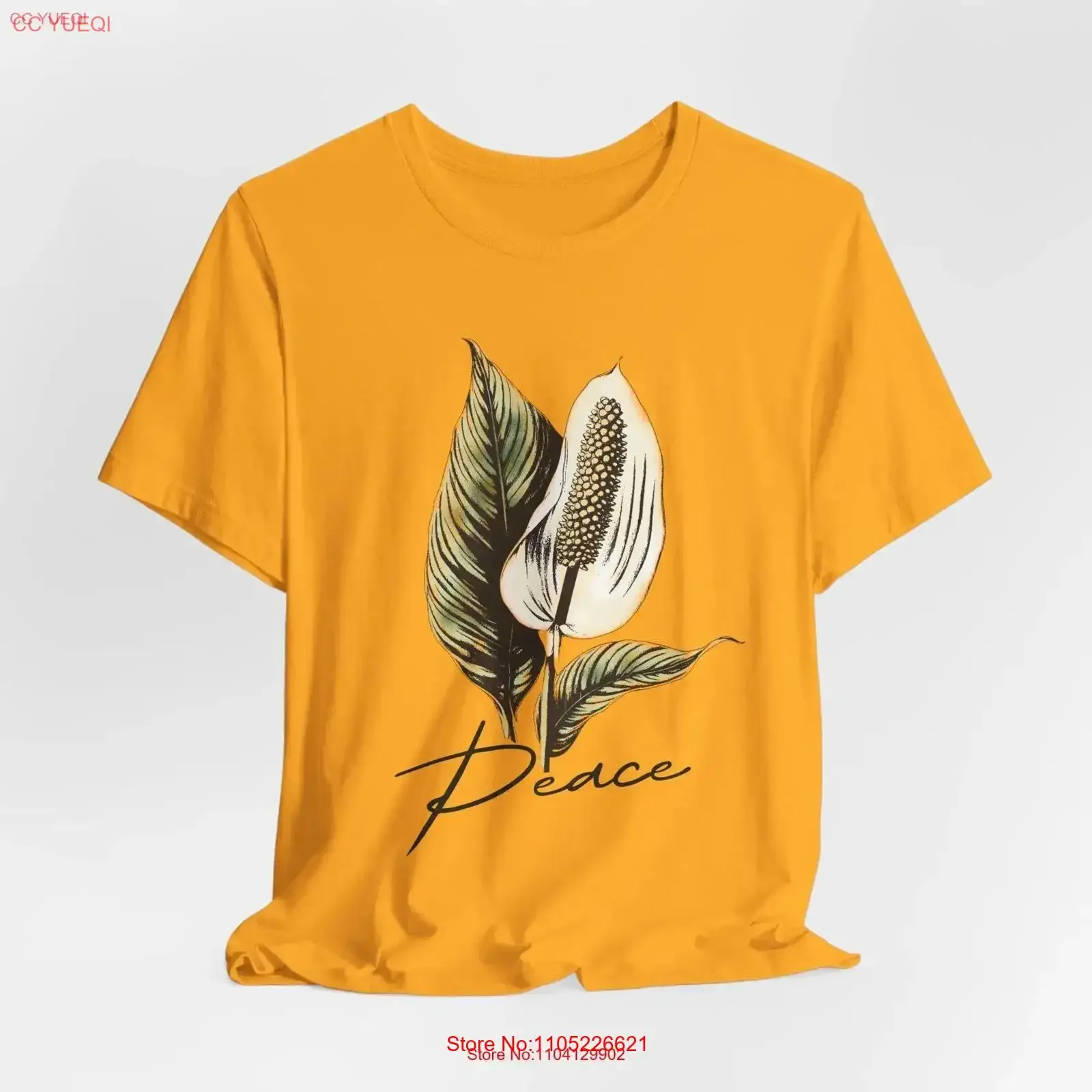 Peace Lilly T Shirt Inspirational Flower Positivity Unique Floral for her Lily vintage Washed fashion graphic Stylish Versatile