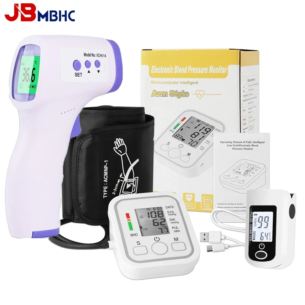 

Arm Blood Pressure Monitor Sphygmomanometer Tonometer Tensiometer Pulse Oximeter Finger Clip Pulse Monitor Body Thermometers