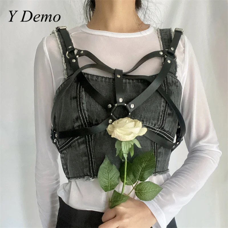 

Y Demo Punk Hiphop Stars Strap Women's Belt Sexy Adjustable Waist Harness Streetwear Belts For Female