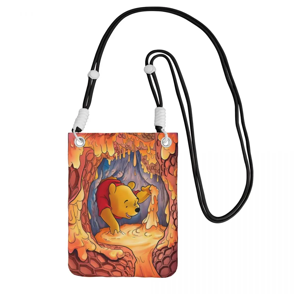 

Изготовленный на заказ Винни Пух носить мобильный телефон по диагонали для мужчин и женщин, сумка через плечо с рисунком медведя, регулируемая длина для покупок