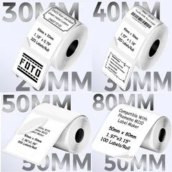 Thermal Label Sticker Compatible With Phomemo M110/M221/M220/M120/M200 Label Printer,Multisize 30/40/50/80mm,Black on White