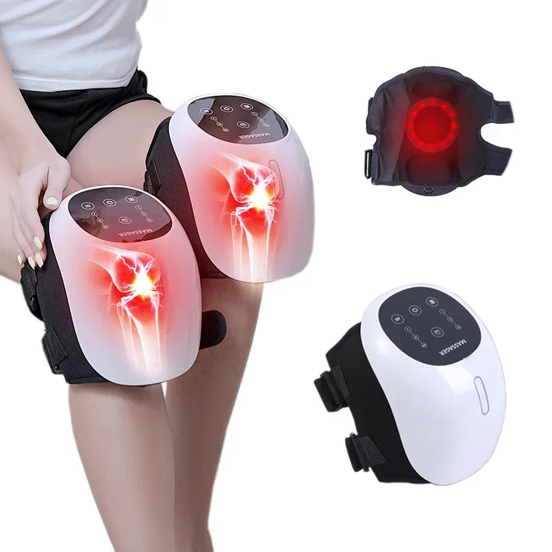 2024 New Products Rechargeable Pain Relief Lcd Touch Control Air Compression Kneading Heating Knee Massager